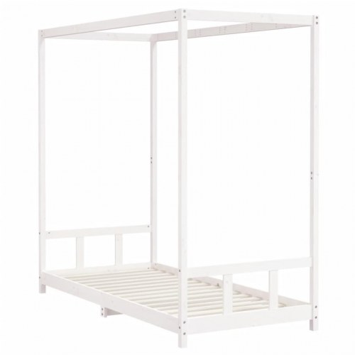 Sengeramme til juniorseng 90×200 cm - massivt fyrretræ, hvid