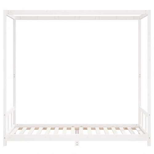 Sengeramme til juniorseng 90×200 cm - massivt fyrretræ, hvid