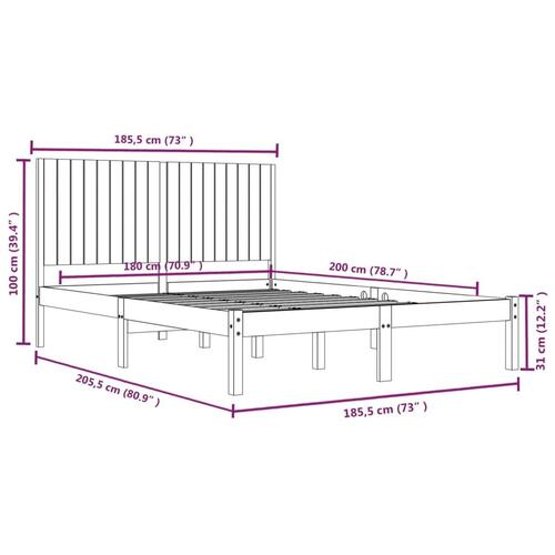 Sengeramme 180x200 cm massivt fyrretræ