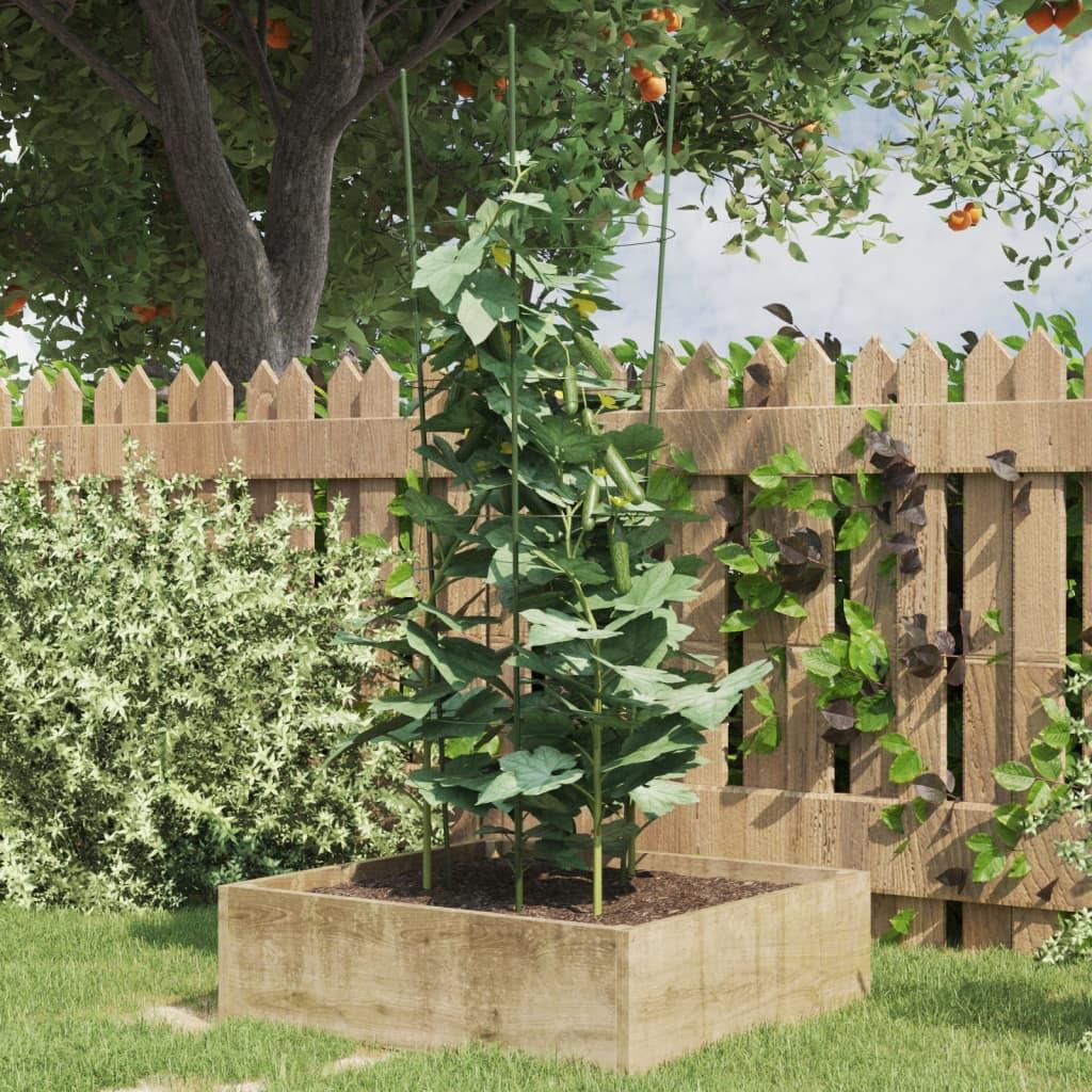 Plantestativ med 4 ringe 5 stk. 90 cm stål grøn