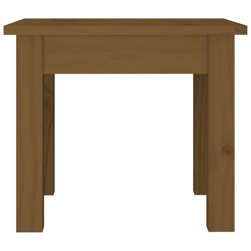 Sofabord 35x35x30 cm massivt fyrretræ gyldenbrun