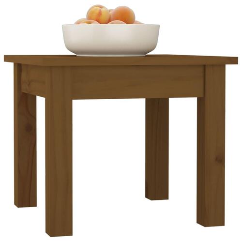 Sofabord 35x35x30 cm massivt fyrretræ gyldenbrun