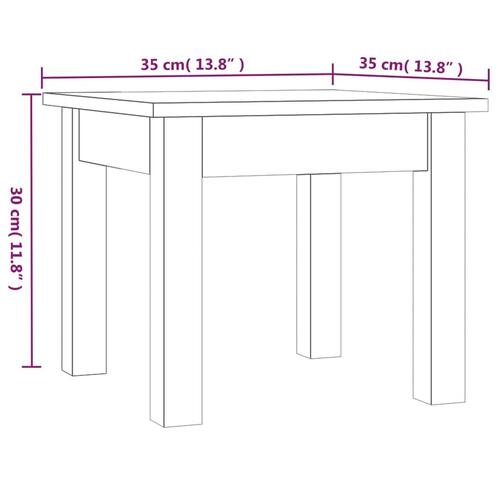 Sofabord 35x35x30 cm massivt fyrretræ gyldenbrun