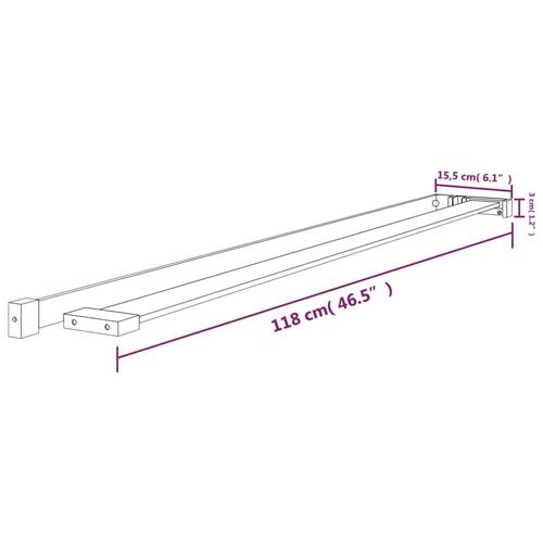 Brusehylde til brusevæg 118 cm aluminium sort