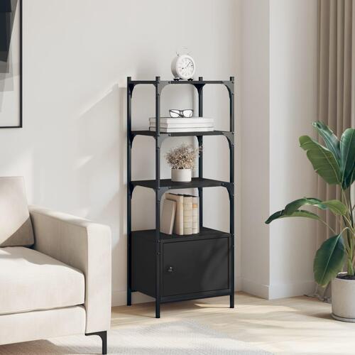 Bogreol med 3 hylder 41x30x109,5 cm konstrueret træ sort