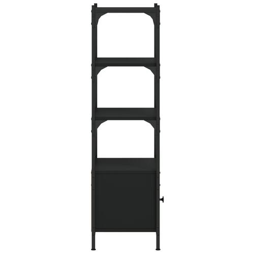 Bogreol med 3 hylder 41x30x109,5 cm konstrueret træ sort