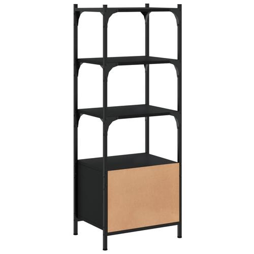 Bogreol med 3 hylder 41x30x109,5 cm konstrueret træ sort