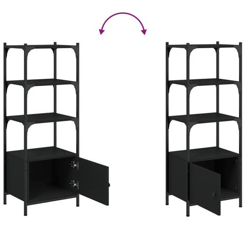 Bogreol med 3 hylder 41x30x109,5 cm konstrueret træ sort