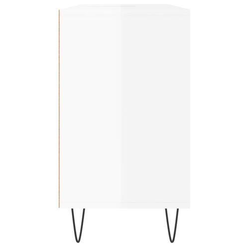 Badeværelsesskab 80x33x60 cm konstrueret træ hvid højglans
