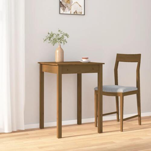 Spisebord 55x55x75 cm massivt fyrretræ gyldenbrun