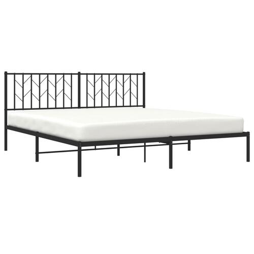Sengeramme med sengegavl 180x200 cm metal sort