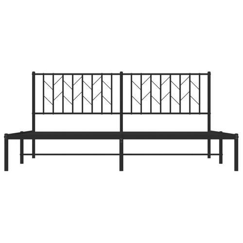 Sengeramme med sengegavl 180x200 cm metal sort
