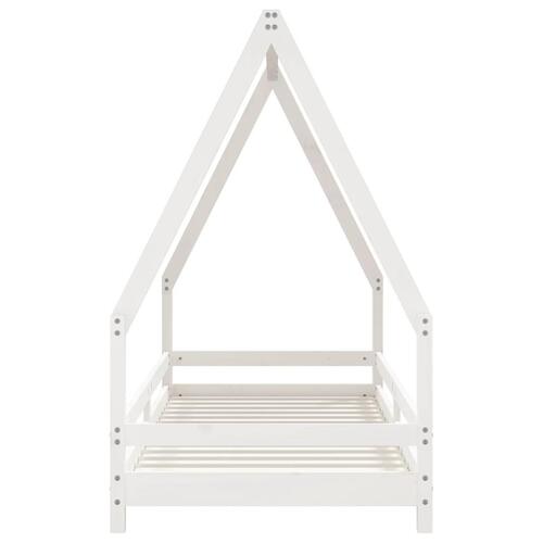 Sengeramme til juniorseng 90x200 cm massivt fyrretræ hvid
