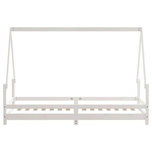 Sengeramme til juniorseng 90x200 cm massivt fyrretræ hvid