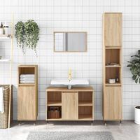 Badeværelsesskab 80x33x60 cm konstrueret træ sonoma-eg