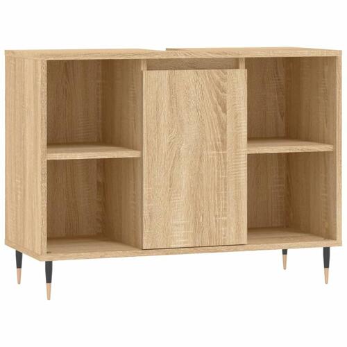 Badeværelsesskab 80x33x60 cm konstrueret træ sonoma-eg