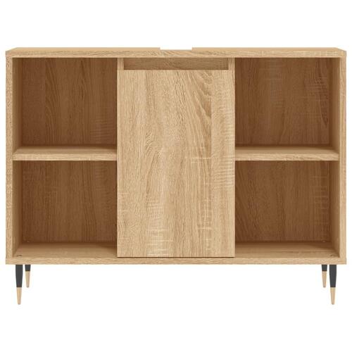 Badeværelsesskab 80x33x60 cm konstrueret træ sonoma-eg