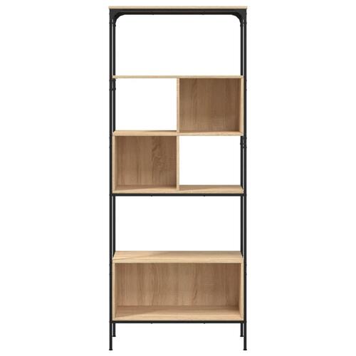 Bogreol med 5 hylder 76x33x188,5 cm konstrueret træ sonoma-eg