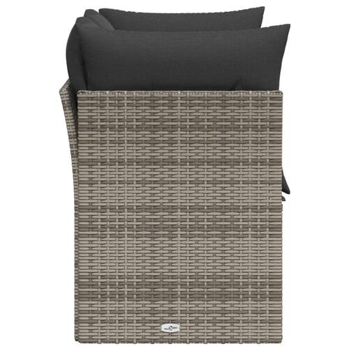 2-personers havesofa med hynder polyrattan grå