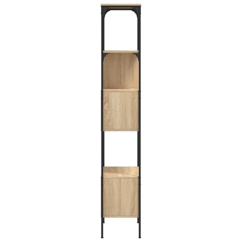 Bogreol med 5 hylder 76x33x188,5 cm konstrueret træ sonoma-eg