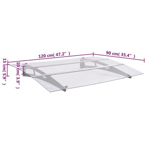 Dørbaldakin 120x90 cm polycarbonat sort og transparent