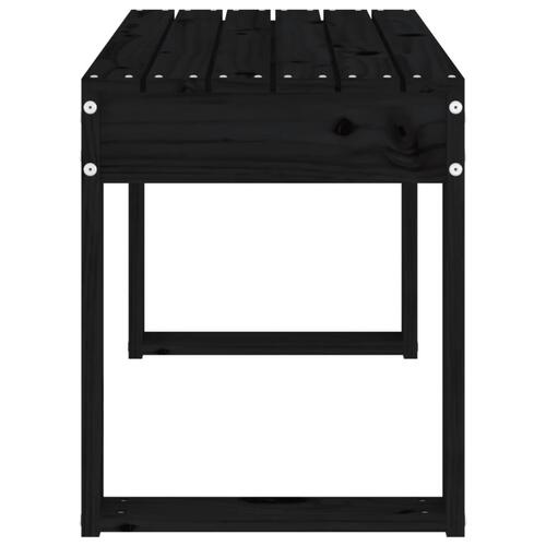 Havebænk 80x38x45 cm massivt fyrretræ sort