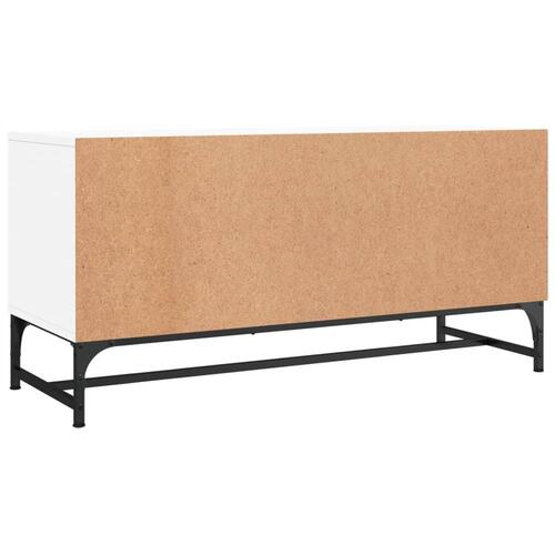 Tv-bord med glaslåger 102x37x50 cm hvid