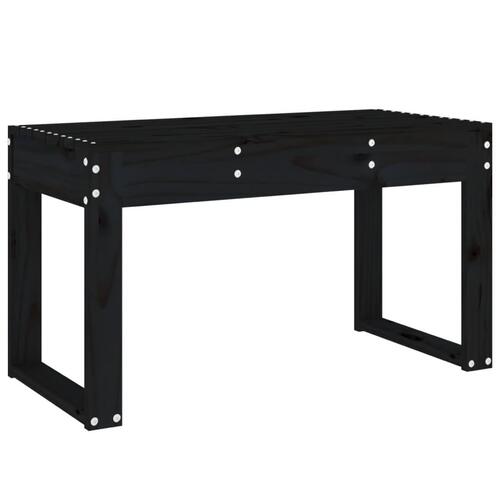 Havebænk 80x38x45 cm massivt fyrretræ sort