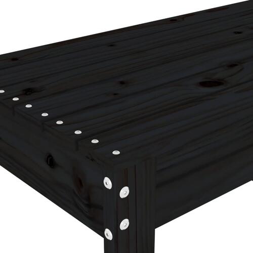 Havebænk 80x38x45 cm massivt fyrretræ sort