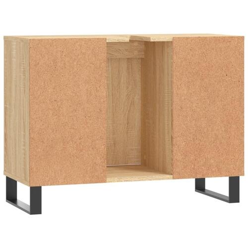 Badeværelsesskab 80x33x60 cm konstrueret træ sonoma-eg