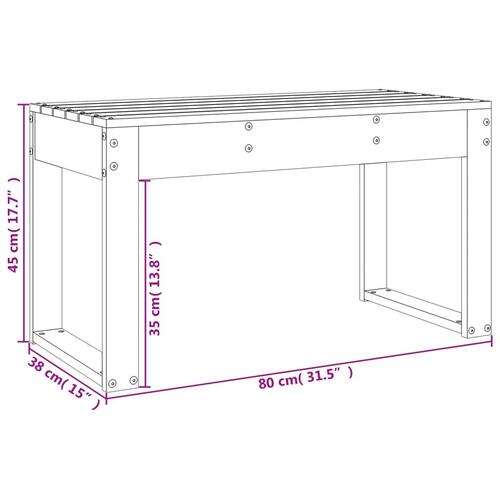 Havebænk 80x38x45 cm massivt fyrretræ sort