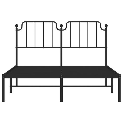 Sengeramme med sengegavl 135x190 cm metal sort