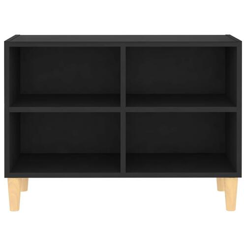 Tv-skab med massive træben 69,5x30x50 cm sort