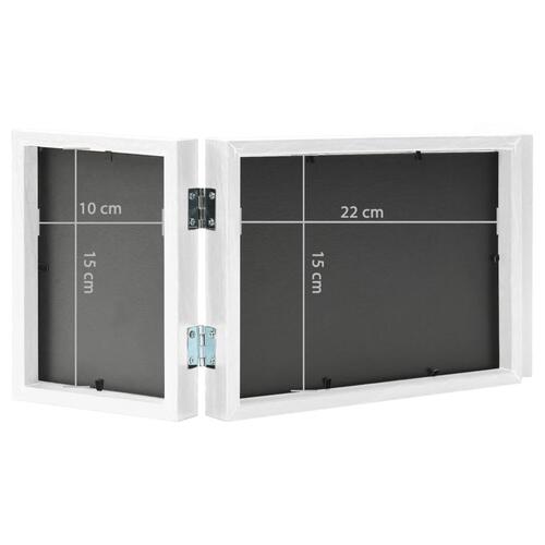 Folderamme til 3 billeder 22x15 cm + 2x(10x15 cm) hvid