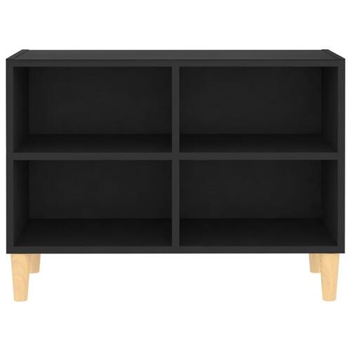 Tv-skab med massive træben 69,5x30x50 cm sort