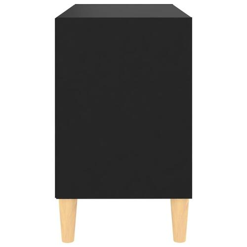 Tv-skab med massive træben 69,5x30x50 cm sort
