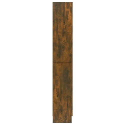 Vitrineskab 82,5x30,5x185,5 cm konstrueret træ røget egetræ