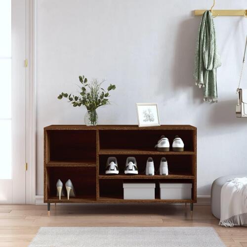 Skoskab 102x36x60 cm konstrueret træ brun egetræ