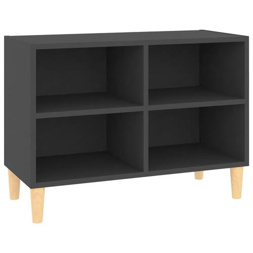 Tv-skab med massive træben 69,5x30x50 cm grå