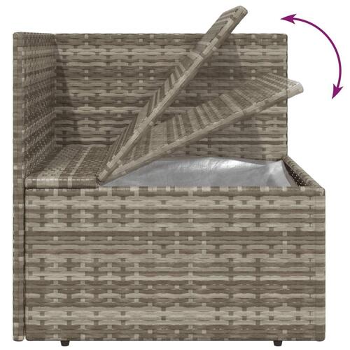 Loungesæt til haven 6 dele med hynder polyrattan grå
