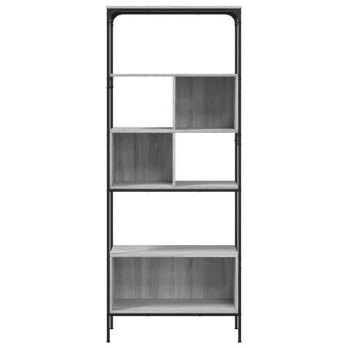 Bogreol 76x33x188,5 cm 5 hylder konstrueret træ grå sonoma-eg