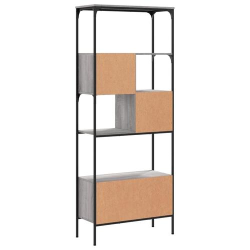 Bogreol 76x33x188,5 cm 5 hylder konstrueret træ grå sonoma-eg