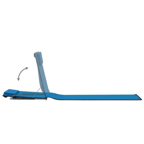 Foldbare strandmåtter 2 stk. stål og stof blå