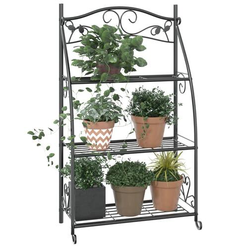 Blomsterstativ 56x30x96 cm stål sort