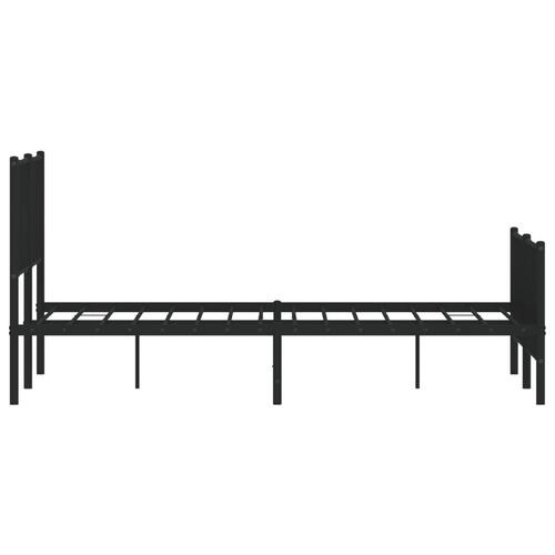 Sengeramme med sengegavl og fodgærde 140x190 cm metal sort