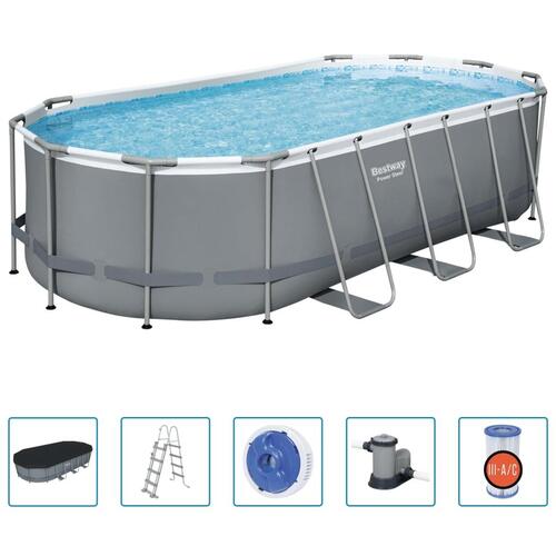 Power Steel fritstående pool 549x274x122 cm oval