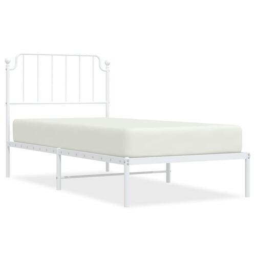 Sengeramme med sengegavl 90x200 cm metal hvid