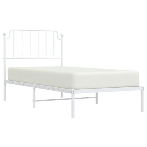 Sengeramme med sengegavl 90x200 cm metal hvid
