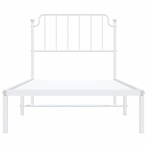 Sengeramme med sengegavl 90x200 cm metal hvid