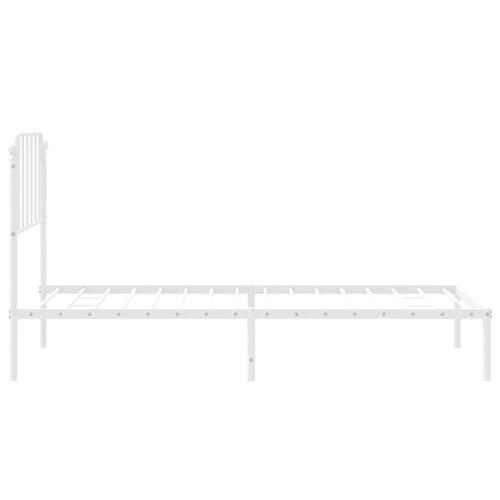Sengeramme med sengegavl 90x200 cm metal hvid